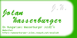 jolan wasserburger business card